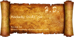 Hadady Diána névjegykártya
